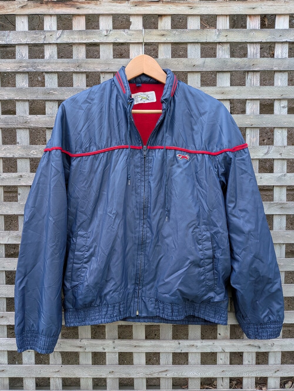 Vintage The Fox Windbreaker Jacket Fleece Lined Adult Medium Full Zip Preppy
